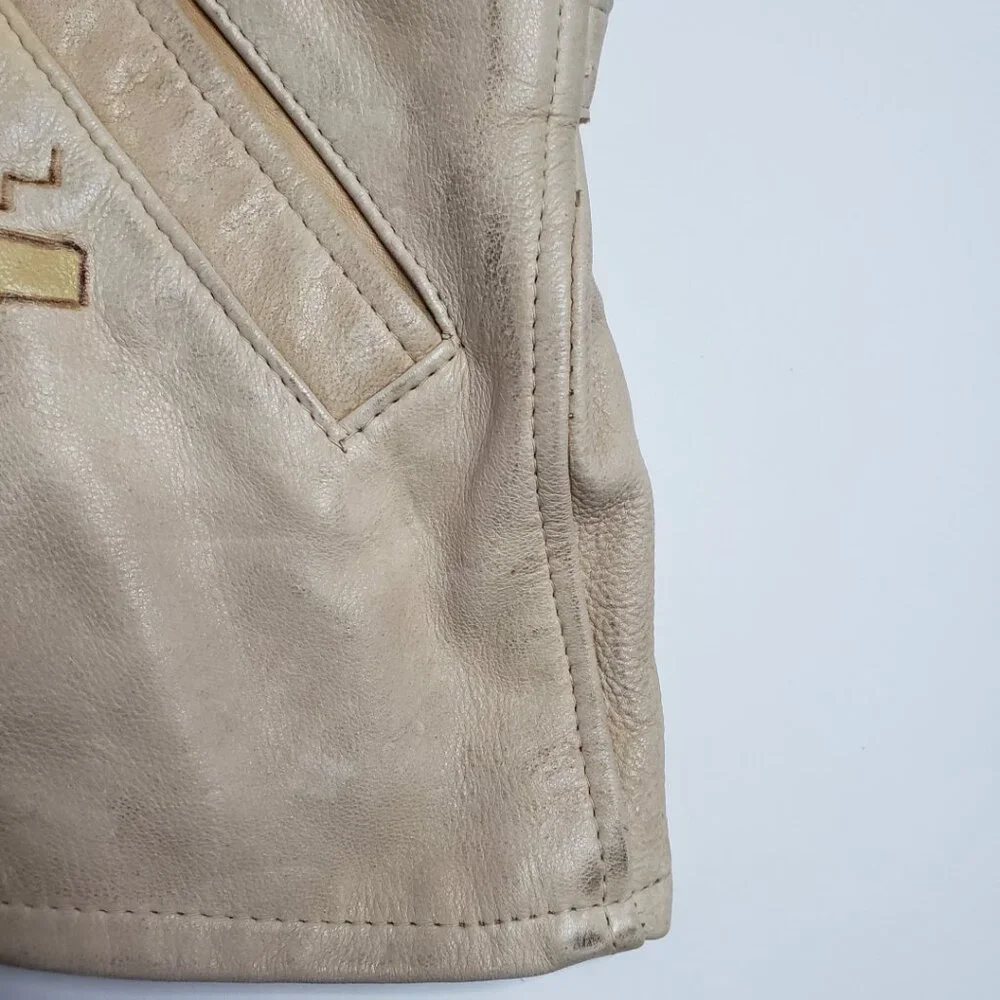 Ralph Lauren Country Polo Women Leather Vest Native American USA made 80s Vtg - Picture 10 of 16